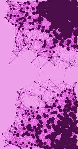 Network Mesh Procedural Art Purple Background Illustration — Stock Vector