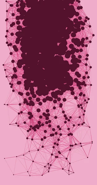 Rede Malha Procedimental Arte Rosa Fundo Ilustração —  Vetores de Stock