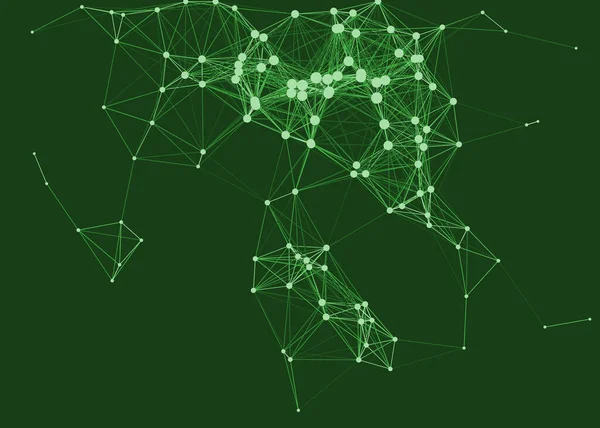 Hálózat Háló Eljárási Művészet Zöld Háttér Illusztráció — Stock Vector