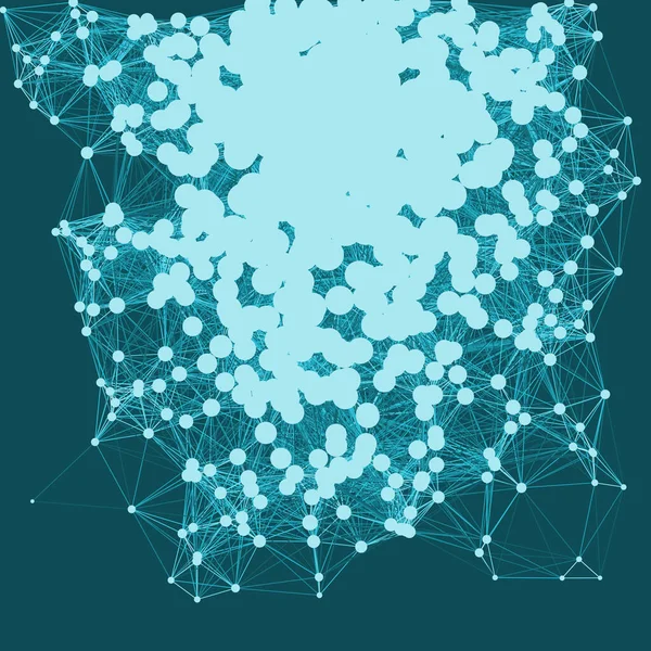 Network Mesh Procedural Art Blue Background Illustration — Stock Vector