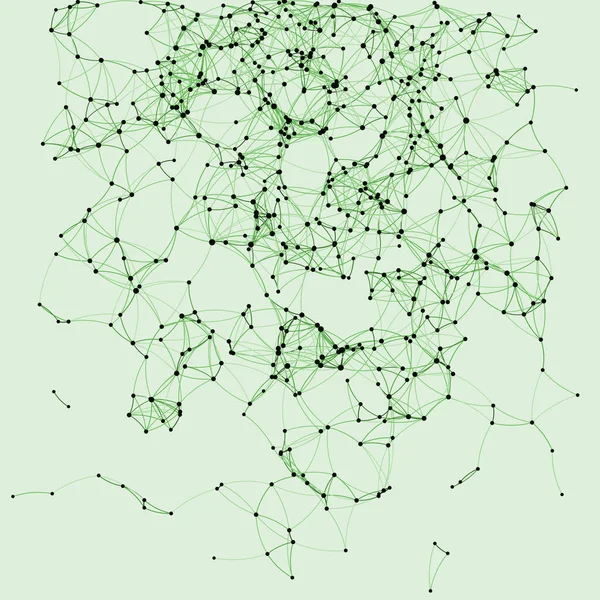 Procedural Art Green Network Mesh Background Illustration — Stock Vector