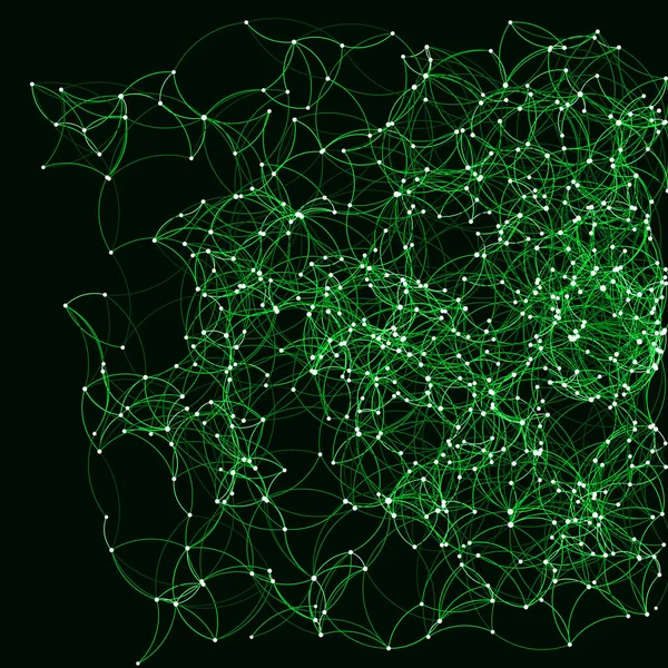 Arte Procedurale Rete Verde Sfondo Illustrazione — Vettoriale Stock