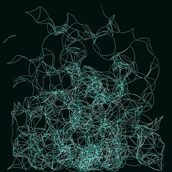 Procedurele Kunst Netwerk Mesh Achtergrond Illustratie — Stockvector