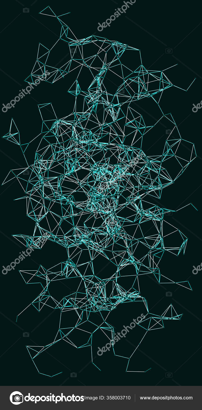 Procedural Network Mesh Art Background Illustration Stock Vector by ...