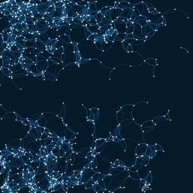 Prosedür sanatı mavi ağ ağ ağ arkaplan çizimi