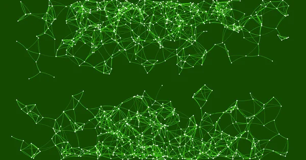 Procedural Art Green Network Mesh Background Illustration — Stock Vector