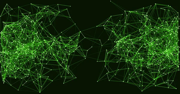 Зелена Процедурна Мережа Сітки Арт Фон Ілюстрація — стоковий вектор