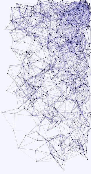 Blue Procedural Network Mesh Art Background Illustration — Stock Vector