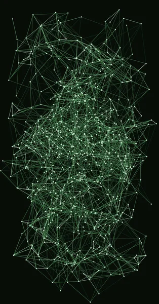 Zelená Procedurální Síť Mesh Art Pozadí Ilustrace — Stockový vektor