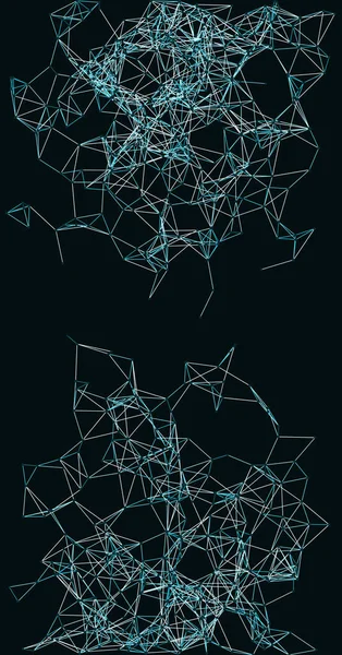 手続き型ネットワークメッシュアートの背景イラスト — ストックベクタ