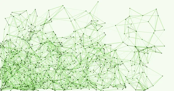 Green Procedural Network Mesh Art Background Illustration — Stock Vector