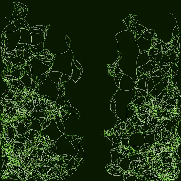 Procedurele Kunst Groen Netwerk Mesh Achtergrond Illustratie — Stockvector