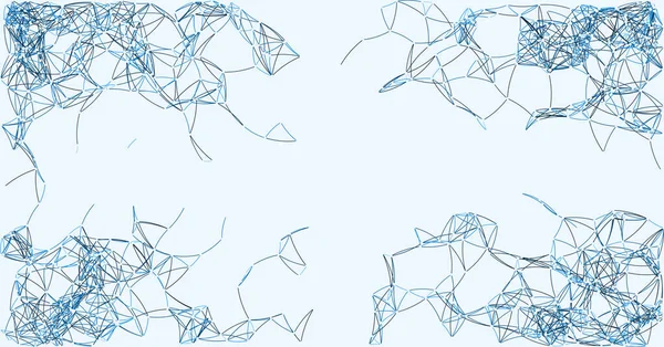 Art Procédural Réseau Bleu Maillage Fond Illustration — Image vectorielle
