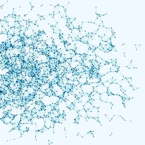 青いネットワークメッシュの手続き型アートの背景イラスト — ストックベクタ