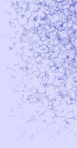 青いネットワークメッシュの手続き型アートの背景イラスト — ストックベクタ