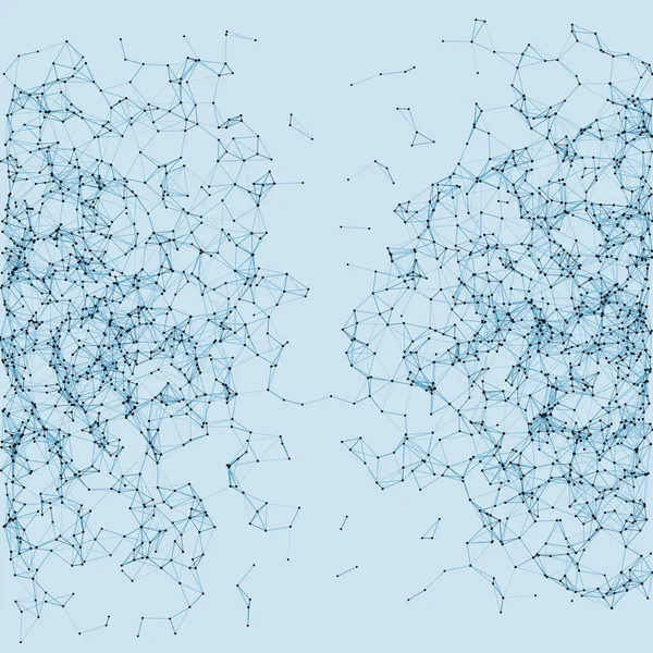 Blauw Netwerk Mesh Procedurele Kunst Achtergrond Illustratie — Stockvector