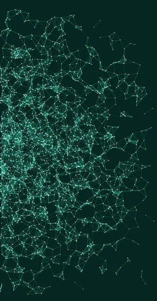 Grüne Netzwerk Mesh Verfahrenstechnische Kunst Hintergrund Illustration — Stockvektor