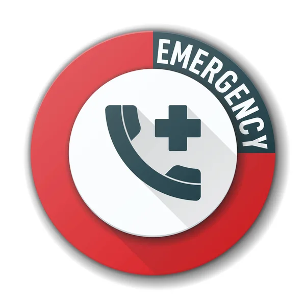 Call Emergency Medical Button Vector Sign Label Illustration — Stock Vector