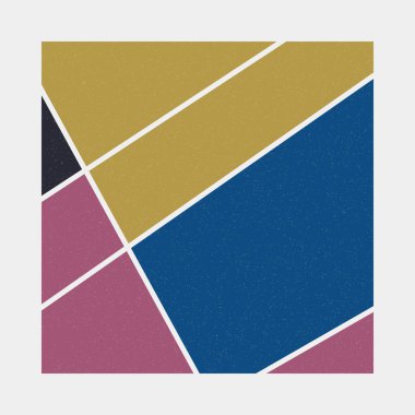 Mondrian tarzı sanat renkli geometrik logo tasarımı çizimi