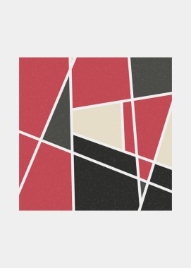 Mondrian tarzı sanat renkli geometrik logo tasarımı çizimi