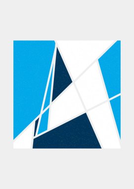 Mondrian tarzı sanat renkli geometrik logo tasarımı çizimi