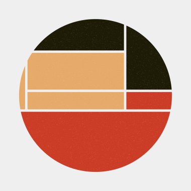 Mondrian tarzı sanat renkli geometrik logo tasarımı çizimi