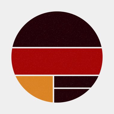 Mondrian tarzı sanat renkli geometrik logo tasarımı çizimi