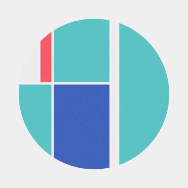 Mondrian tarzı sanat renkli geometrik logo tasarımı çizimi