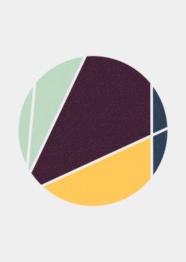 Mondrian tarzı sanat renkli geometrik logo tasarımı çizimi