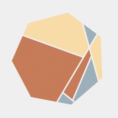 Mondrian sanat tarzında çokgen renkli logo tasarımı 