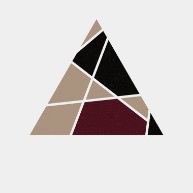 Mondrian sanat stilinde üçgen renkli logo tasarımı 