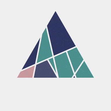 Mondrian sanat stilinde üçgen renkli logo tasarımı 