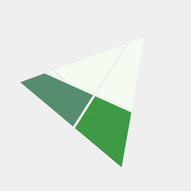 Mondrian sanat stilinde üçgen renkli logo tasarımı 