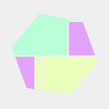 Mondrian sanat tarzında çokgen renkli logo tasarımı 