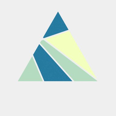 Mondrian sanat stilinde üçgen renkli logo tasarımı 