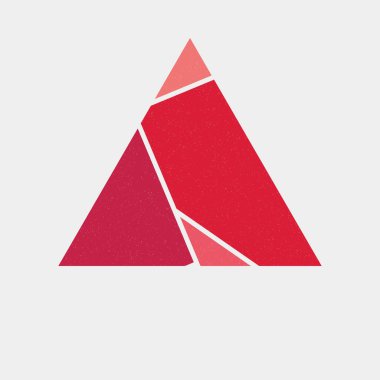 Mondrian sanat stilinde üçgen renkli logo tasarımı 