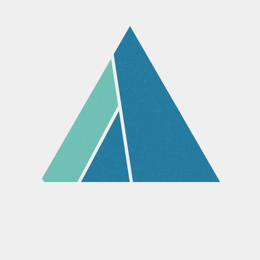 Mondrian sanat stilinde üçgen renkli logo tasarımı 