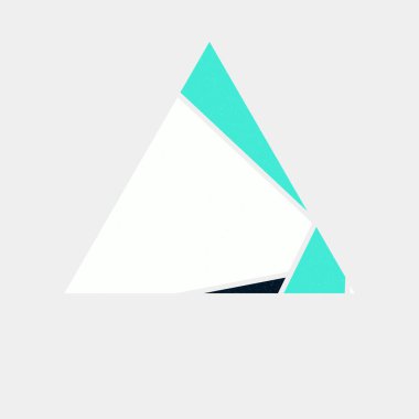 Mondrian sanat stilinde üçgen renkli logo tasarımı 