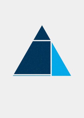 Mondrian sanat stilinde üçgen renkli logo tasarımı 