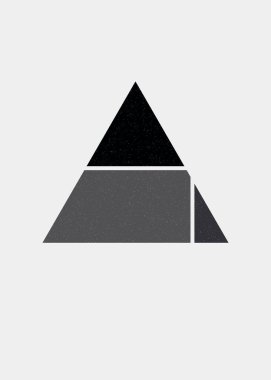 Mondrian sanat stilinde üçgen renkli logo tasarımı 