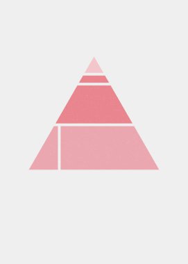 Mondrian sanat stilinde üçgen renkli logo tasarımı 