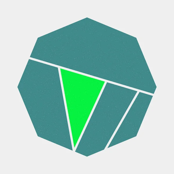 Design Logotipo Colorido Polígono Ilustração Estilo Arte Mondriana — Vetor de Stock