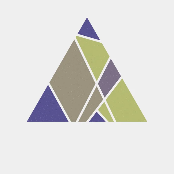 Triangular Colorful Logo Design Mondrian Art Style Illustration — Stock Vector