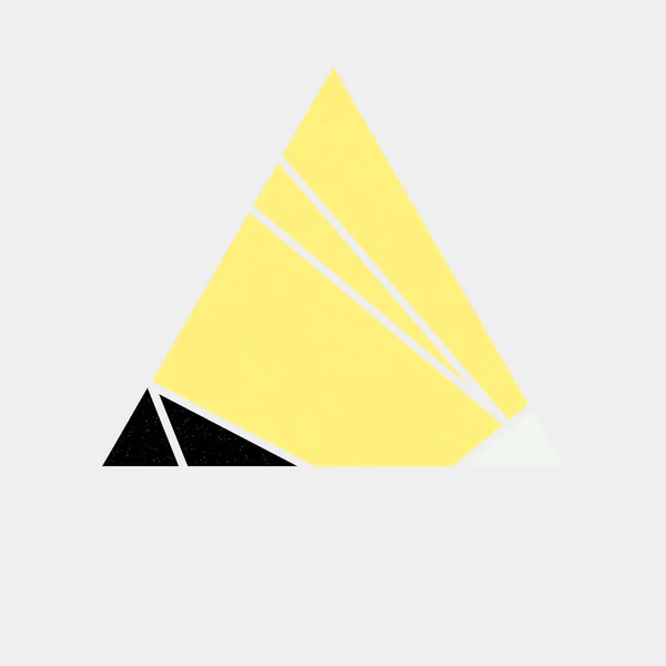 モンドリアンアートスタイルのイラストでカラフルな三角形のロゴデザイン — ストックベクタ