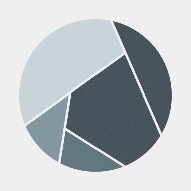 Mondrian sanat tarzında yuvarlak renkli logo tasarımı  