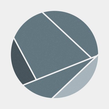 Mondrian sanat tarzında yuvarlak renkli logo tasarımı  