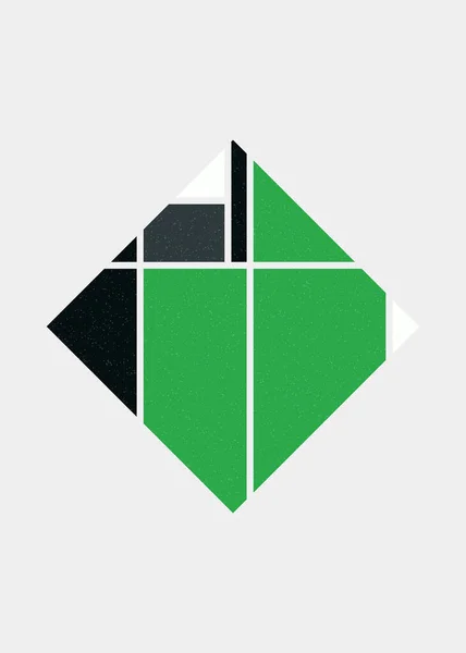 Diseño Logotipo Colorido Cuadrado Ilustración Estilo Arte Mondrian — Archivo Imágenes Vectoriales