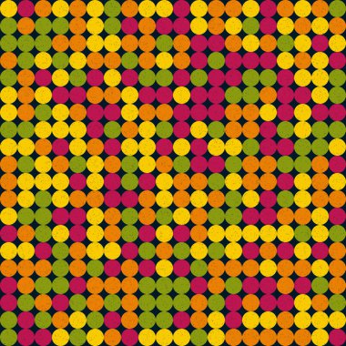 Renkli noktalı kusursuz desen. Evrenin sanat arkaplan tasarımı illüstrasyonu. 