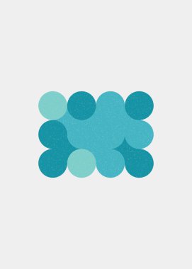 Renkli noktalar evrensel logo sanat tasarımı illüstrasyonu 