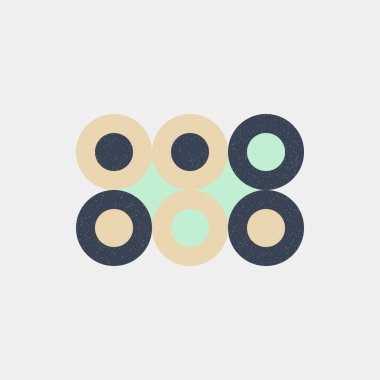 Renkli noktalar evrensel logo sanat tasarımı illüstrasyonu 